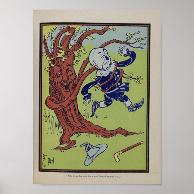 Grenarna böjdes ned och tvinnades runt honom. poster (Framsidan)