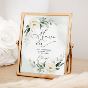 Greneery lövverk guld blommig Mimosa bar Poster