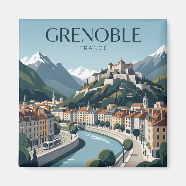 Grenoble Frankrike Magnet (Framsidan)