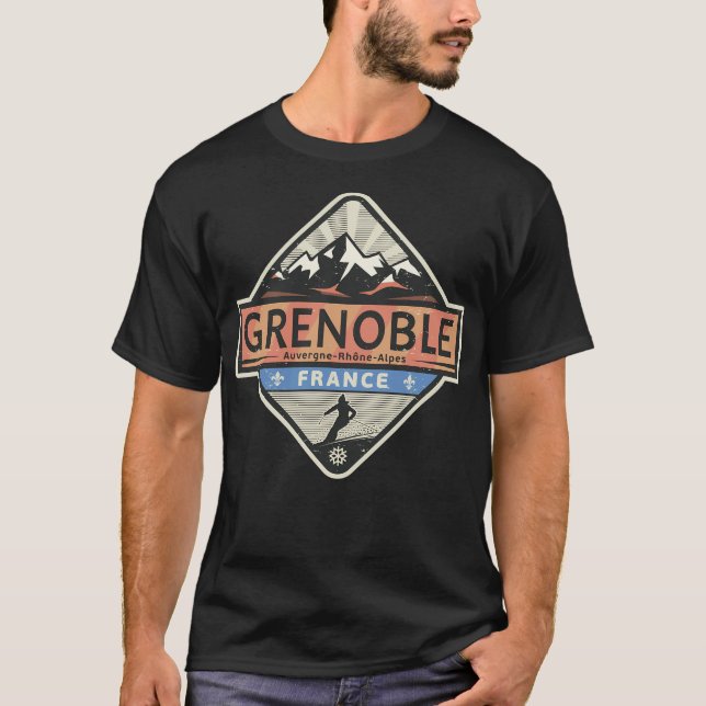 Grenoble Frankrike T Shirt (Framsida)