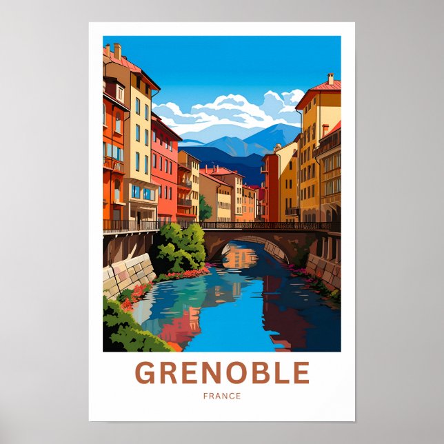 Grenoble Frankrike Travel Skriv ut Poster (Framsidan)