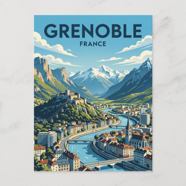 Grenoble Frankrike Vykort (Framsida)
