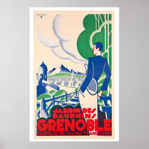 Grenoble Huvudstad för de Franska Alperna Vintage Poster