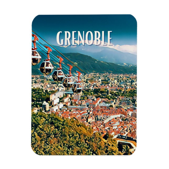 Grenoble Photo Vintage Magnet (Vertikal)