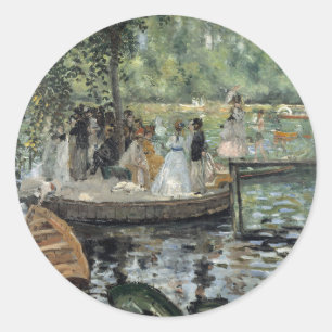Grenouillere Renoir Impressionist Painting Art Runt Klistermärke