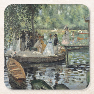 Grenouillere Renoir Impressionist Painting Art Underlägg Papper Kvadrat