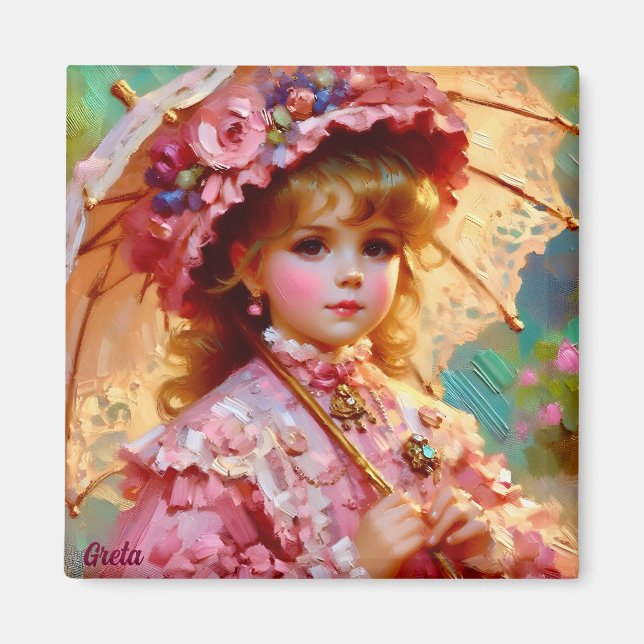 GRETA ~Attractive Vintage Girl ~ Magnet (Framsidan)