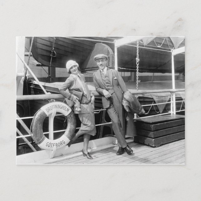 Greta Garbo och Mauritz Stiller 1925 Vykort (Framsida)