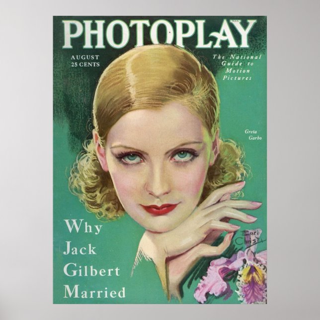 Greta Garbo Photoplay Magazine 1929 Poster (Framsidan)