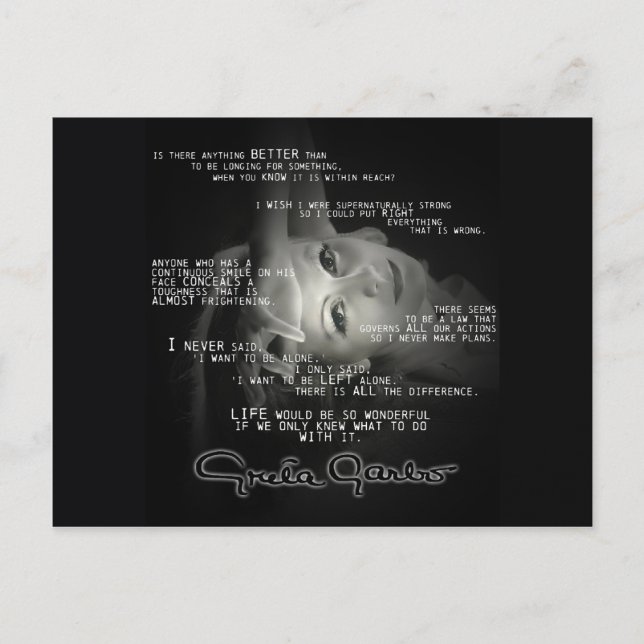 Greta Garbo Postcard Vykort (Framsida)