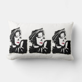 Greta in Black and White Lumbar Cushion Lumbarkudde