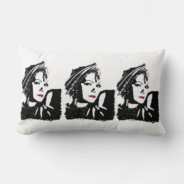 Greta in Black and White Lumbar Cushion Lumbarkudde (Framsida)