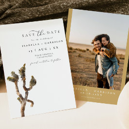 GRETA Watercolor Joshua Träd Photo Save Date I Inbjudningar