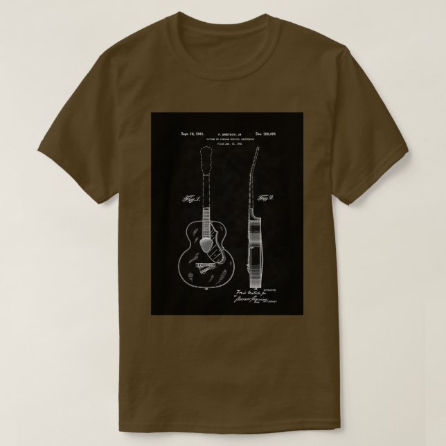 Gretch Guitar 1941 PatentBK  T Shirt (Design framsida)
