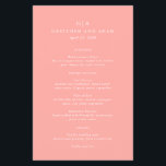 Gretchen Coral Rosa Elegant bröllop Menu Flygblad<br><div class="desc">Elegant bröllop-menyer med enkel design med klassiskt serif typsnitt.</div>