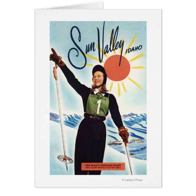 Gretchen Fraser Advertisement Poster Hälsningskort (Framsidan)