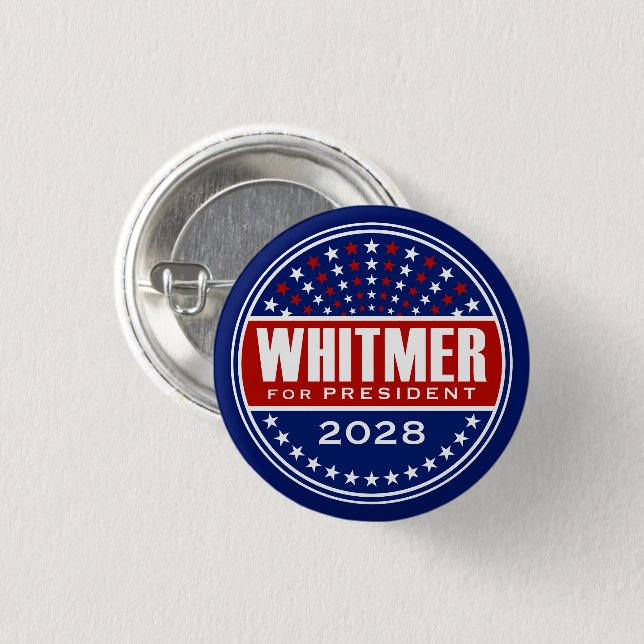 Gretchen Whitmer som president 2028 Knapp (Framsida & baksida)