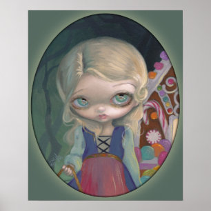 Gretel ART PRINT stort öga lowbrow Hansel Candy Poster