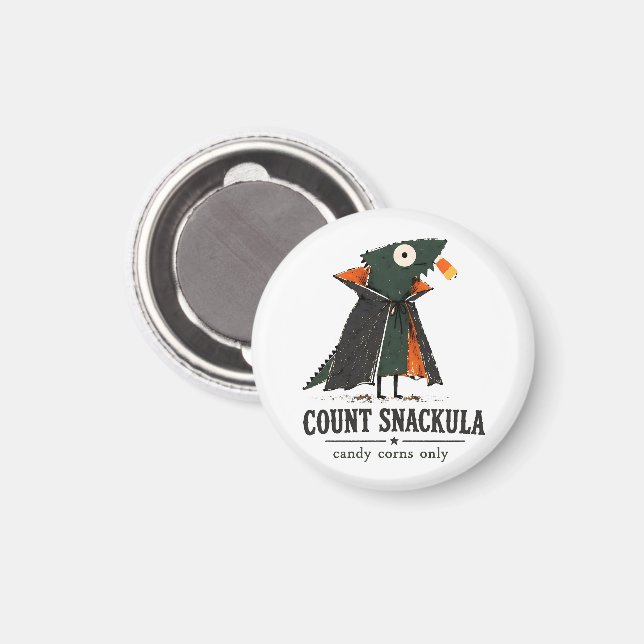 Grev Snackula Skäggagamen Konst Magnet (Front/Back)