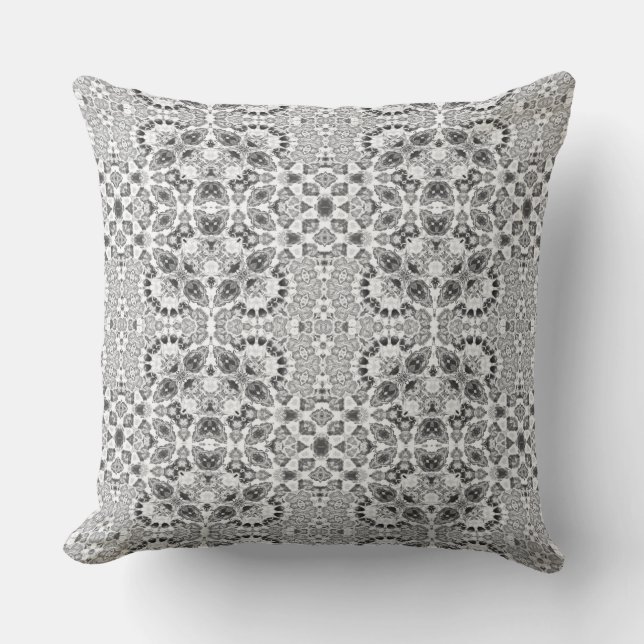 Grey abstract ethnic ornament decor  kudde (Framsida)