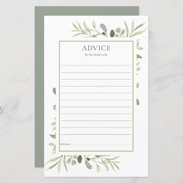 Grey Advice for Bride Möhippa Card (Fram/baksida)