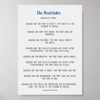 Grey and Blue Beatitudes Inspiration Poster