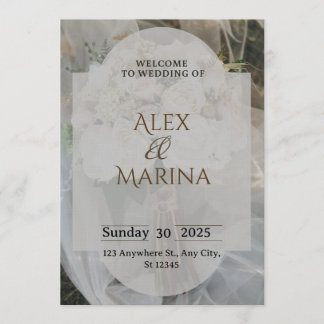 Grey And Brown Elegant Wedding Invitation Inbjudningar