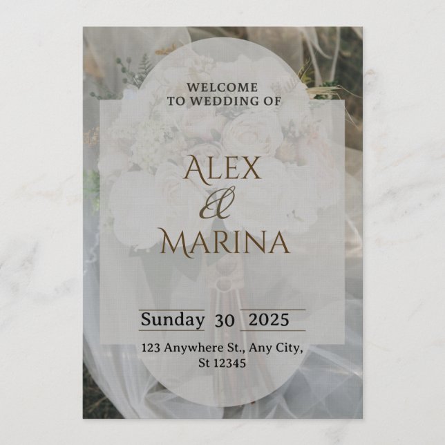 Grey And Brown Elegant Wedding Invitation Inbjudningar (Framsida)