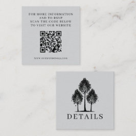 Grey Aspen Tree Wedding QR Tilläggskort