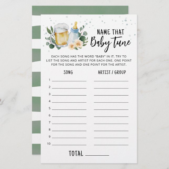 Grey Baby brinner Namn över att Baby Tune-spelet (Fram/baksida)