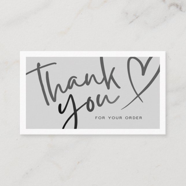 Grey / Black Aesthetic Thank You Card (Framsida)