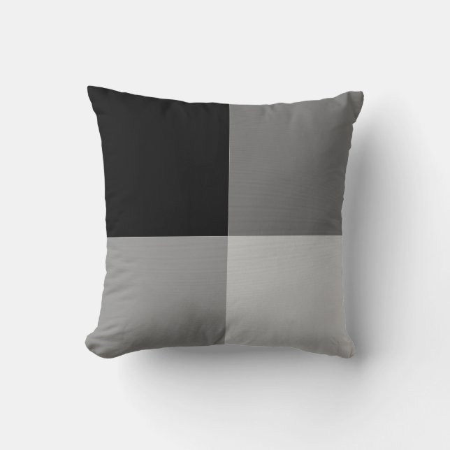 Grey & Black Art Pattern Pillow Kudde (Framsida)