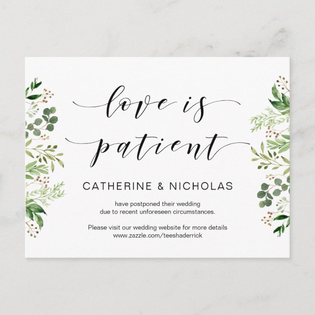 Grey, Black, Modern Bröllop-uppskjutning Vykort (Framsida)