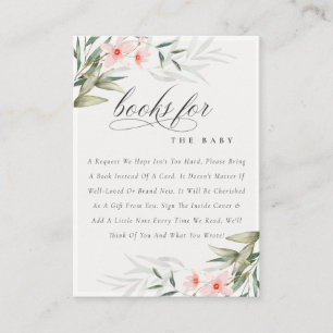  Grey Blommigt Bokar for Baby Shower Tilläggskort