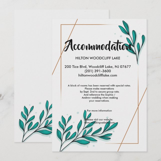 Grey Blommigt Guld Foil Leapet-hölje Inbjudningar (Fram/baksida)