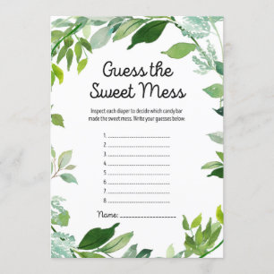 Grey Botanical Baby Shower Game 5x7-tums Storlek Inbjudningar