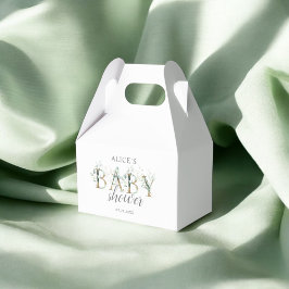 Grey Botanical Decorative Font Baby Shower Presentaskar