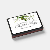 Grey Botanicals Watercolor Calligraphy Bröllop