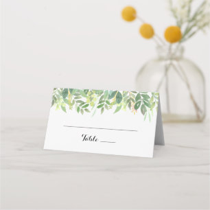 Grey Botaniskt foliage Bröllop-platskort Placeringskort