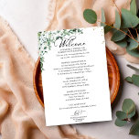 Grey Bröllop Itinerary - Bröllop Welcome Inbjudningar<br><div class="desc">Få redot att bli förtjusat av vår brinnande boho chic greer y bröllop suite! Den här fantastiska samlingen är den perfekt som avslutar beröring för ditt magiska trädgårdsmatade bröllop, som är försedd med utförliga illustrationer av eukalyptus löv och blomning av elegantens kalligrafi. Om du drömmer om något speciellt i extra...</div>
