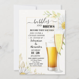 Grey Bubbles and Brews Par Shower Inbjudningar