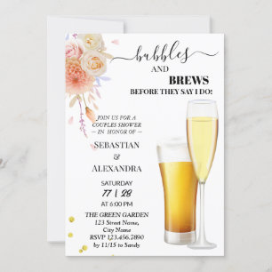 Grey Bubbles and Brews Par Shower Inbjudningar