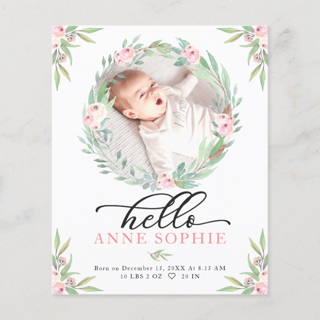 Grey Budget Birgement Notice - tackkort (Framsida)