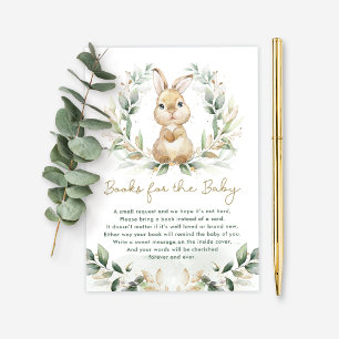 Grey Bunny Bokar för Baby Neutralt Shower Tilläggskort