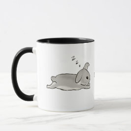 Grey bunny stretches  mugg