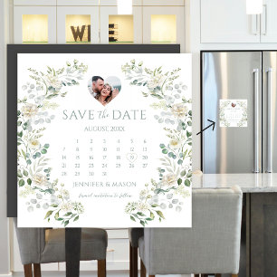 Grey Calendar Spara datum Photo Magnet