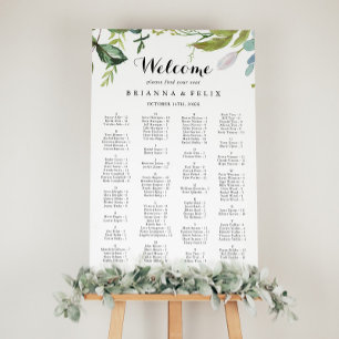 Grey Calligraphy Alphabetical Seating Chart Poster