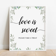 Grey Calligraphy Bröllop Kärlek är Sweet Sign