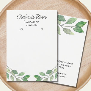 Grey Calligraphy Earrings Jewelry Visning Card Visitkort