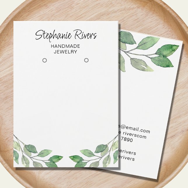 Grey Calligraphy Earrings Jewelry Visning Card Visitkort (Skapare uppladdad)